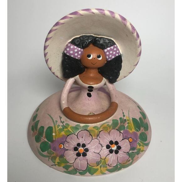 Francisco Fernandez Other - Francisco Fernandez Robles Spain Art Pottery Candleholder Girl Bonnet Figurine